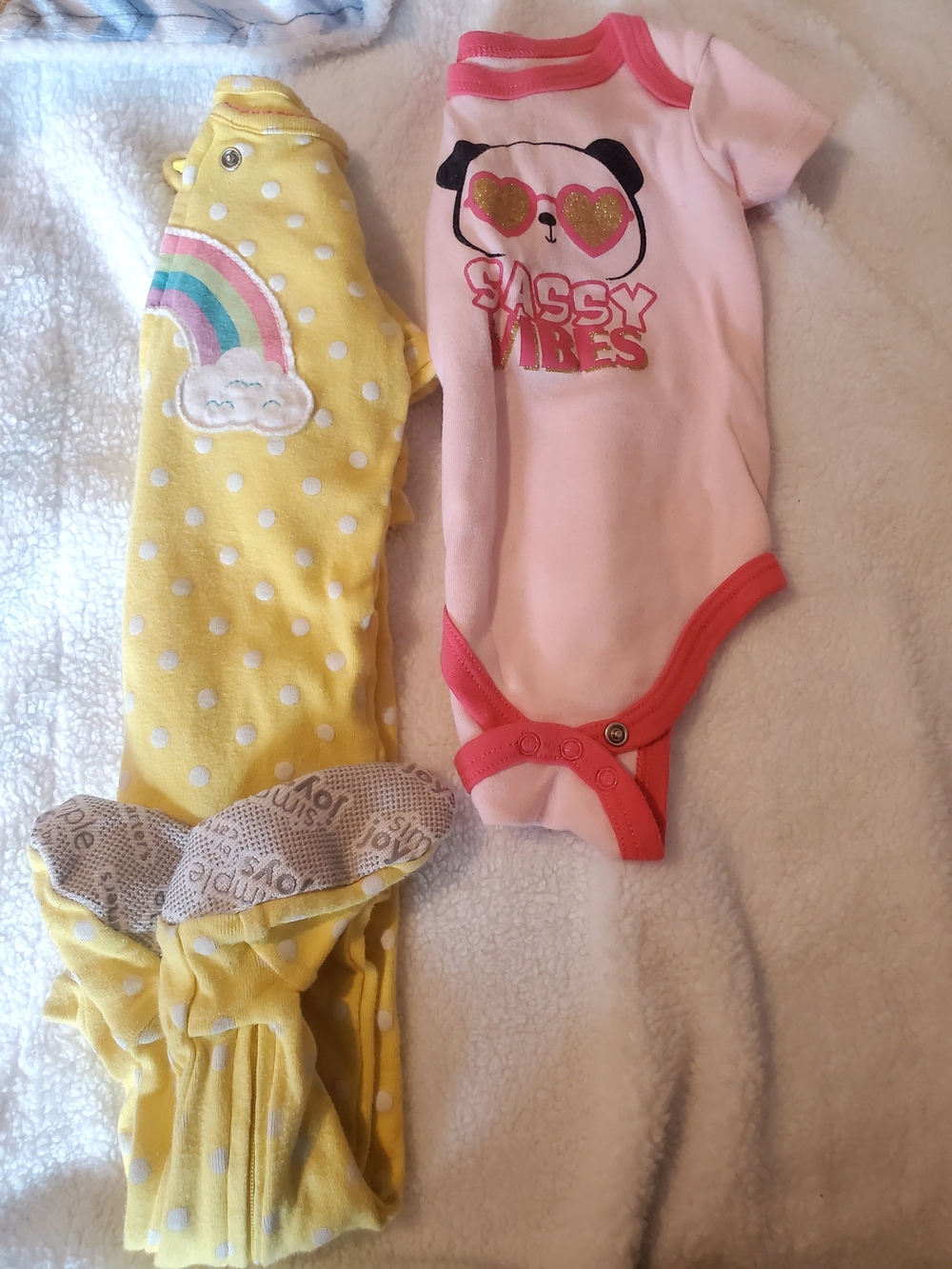 Carter's Pink "Sassy Vibes" Short-Sleeve Baby Bodysuit with Coral Trim